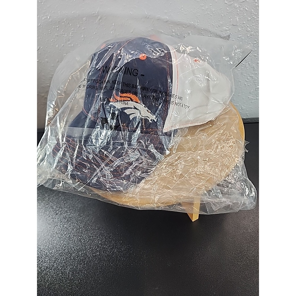 BDA Denver‎ Broncos Verizon Hat Cap Navy Blue And White Orange Stitching New